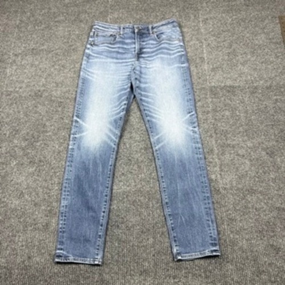 American Eagle AirFlex+ Athletic Fit Jeans Light Wash Blue Denim Mens 32x34